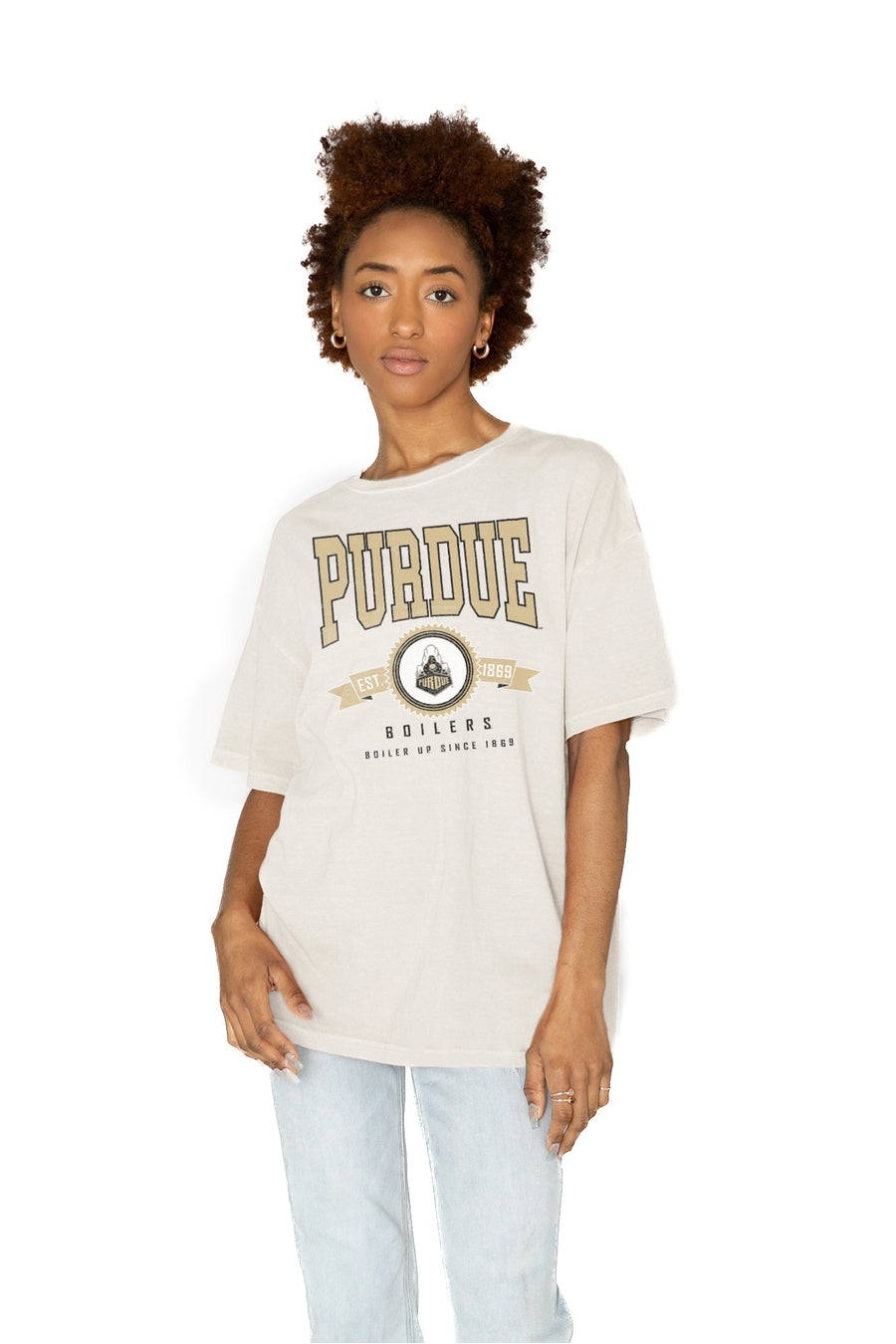 PURDUE BOILERMAKERS GET GOIN' OVERSIZED CREW NECK TEE