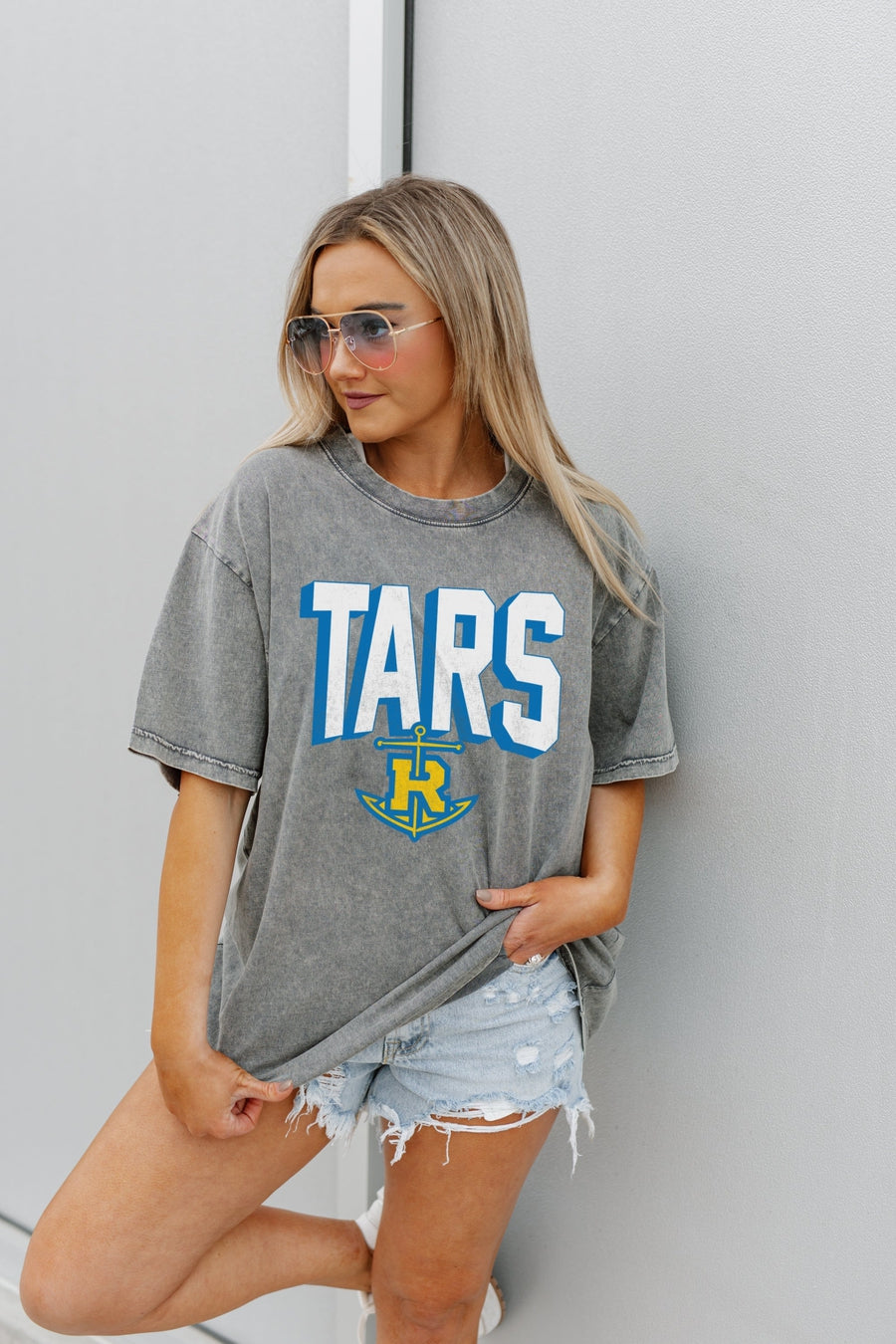 ROLLINS COLLEGE TARS SOLID DEFENSE OVERSIZED CREWNECK TEE