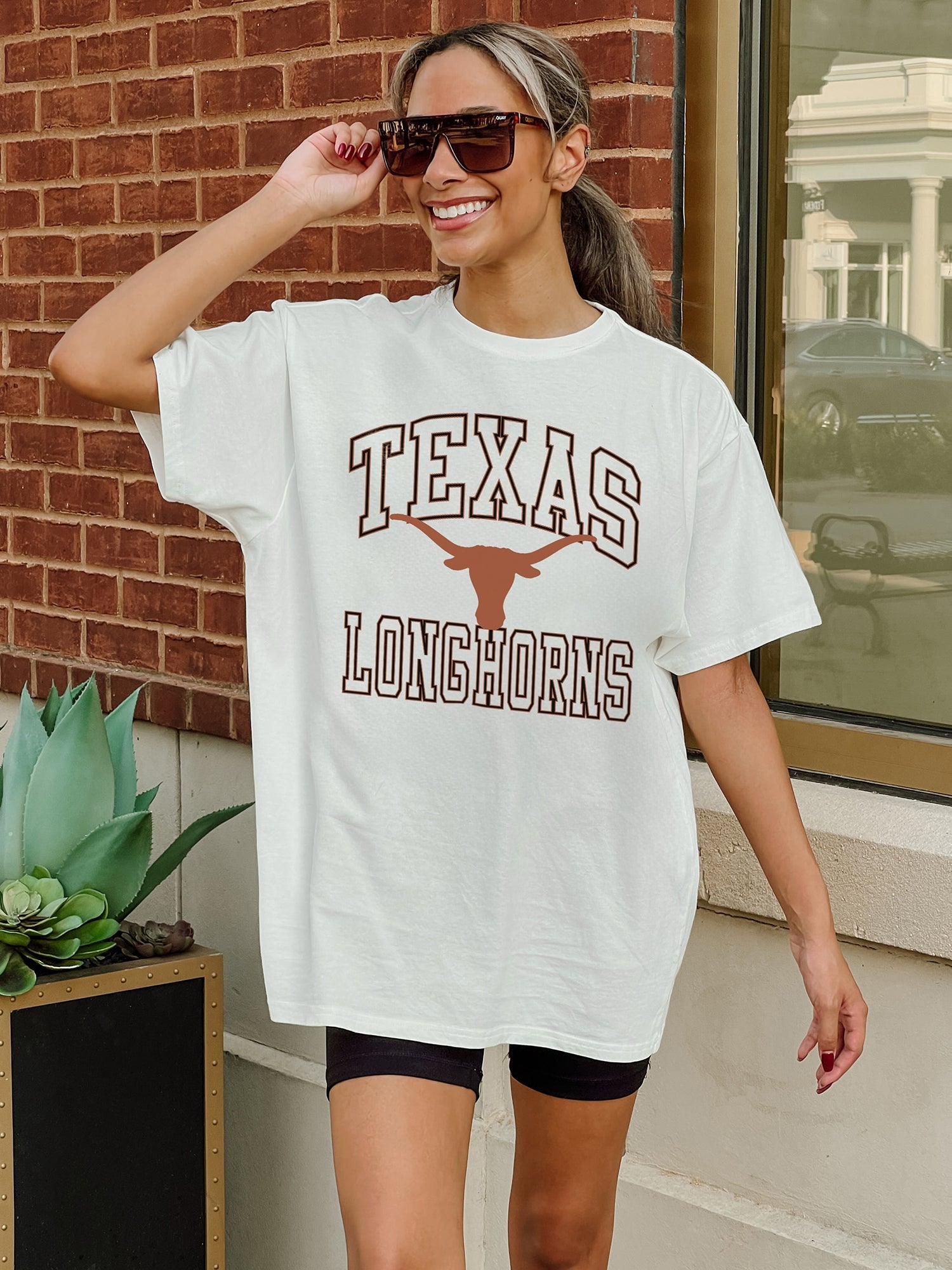 TEXAS LONGHORNS UP YOUR GAME OVERSIZED CREWNECK TEE BY MADI PREWETT