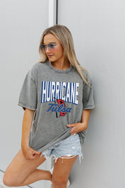 TULSA GOLDEN HURRICANE SOLID DEFENSE OVERSIZED CREWNECK TEE
