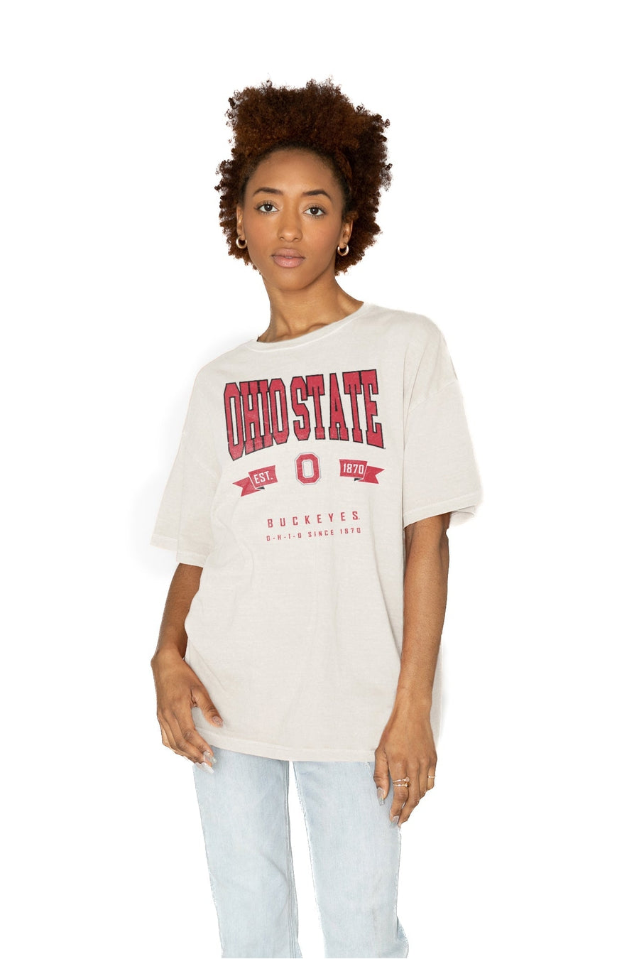 OHIO STATE BUCKEYES GET GOIN' OVERSIZED CREW NECK TEE