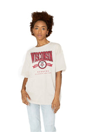 WISCONSIN BADGERS GET GOIN' OVERSIZED CREW NECK TEE