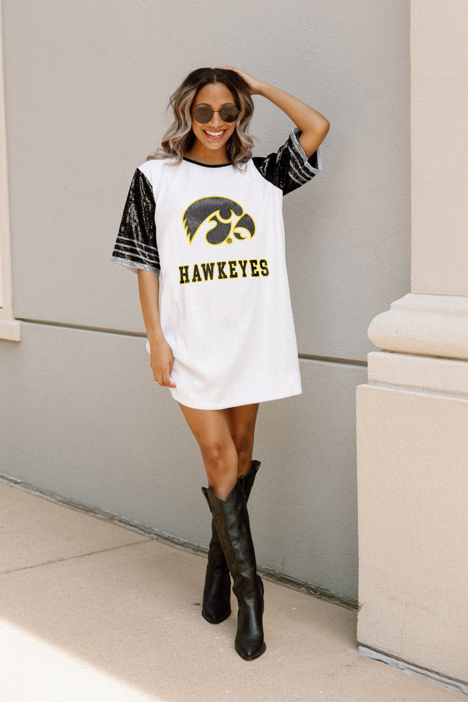 IOWA HAWKEYES CHIC CHAMPS FULL SEQUIN JERSEY DRESS