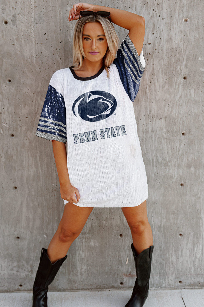 PENN STATE NITTANY LIONS CHIC CHAMPS FULL SEQUIN JERSEY DRESS
