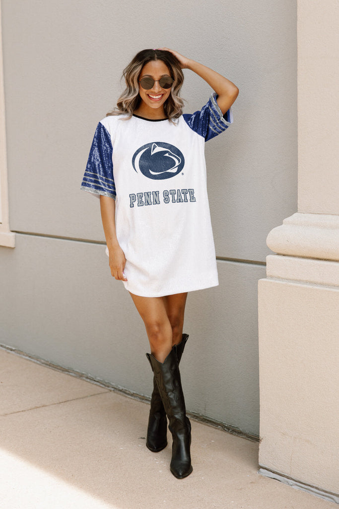 PENN STATE NITTANY LIONS CHIC CHAMPS FULL SEQUIN JERSEY DRESS