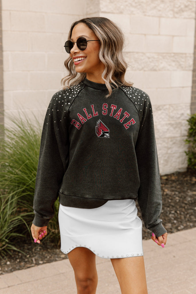 BALL STATE CARDINALS DON'T BLINK VINTAGE STUDDED PULLOVER
