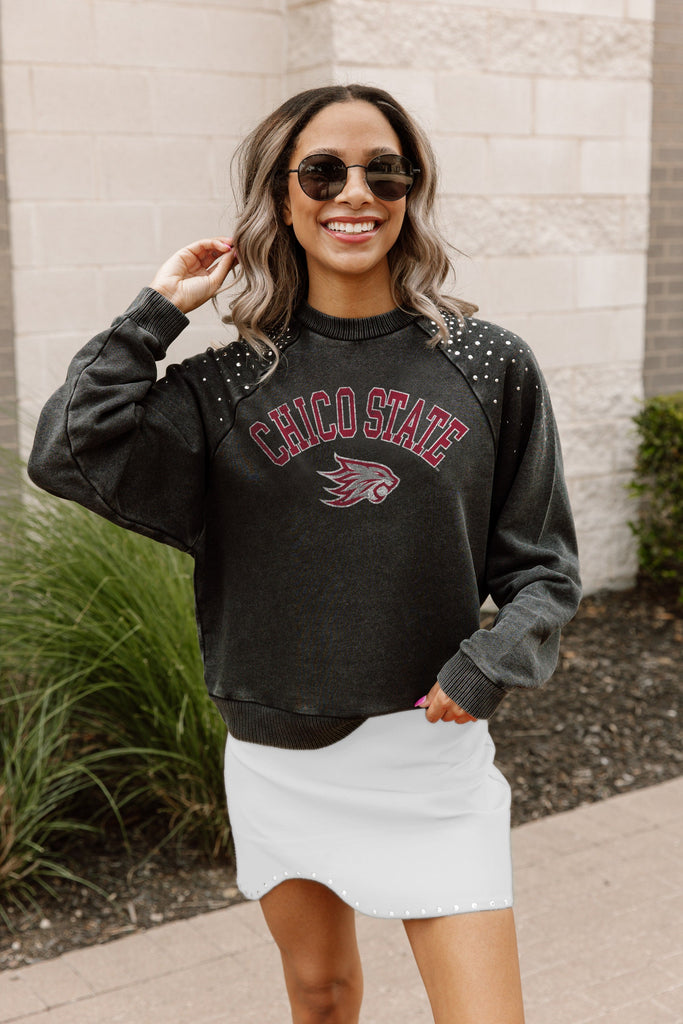 CHICO STATE WILDCATS DON'T BLINK VINTAGE STUDDED PULLOVER