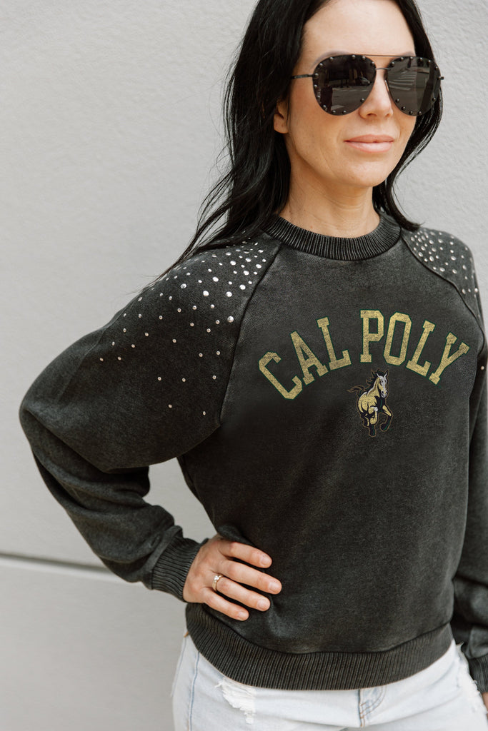 CAL POLY MUSTANGS DON'T BLINK VINTAGE STUDDED PULLOVER
