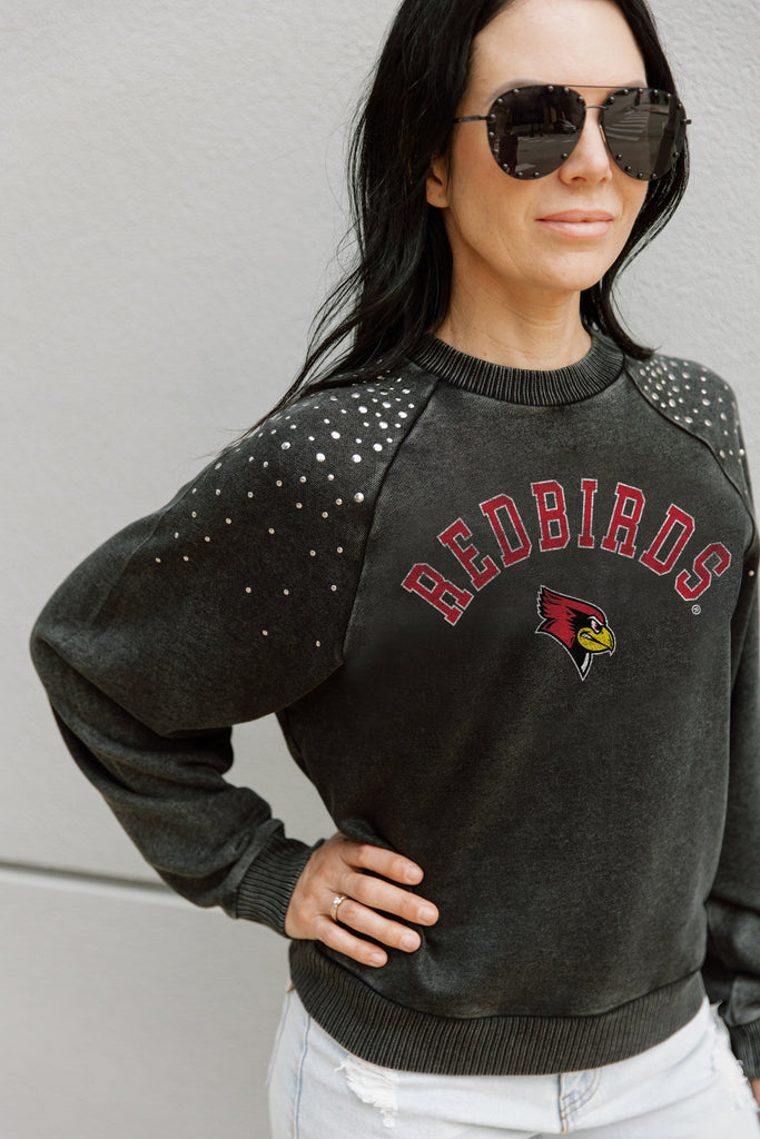 ILLINOIS STATE REDBIRDS DON'T BLINK VINTAGE STUDDED PULLOVER