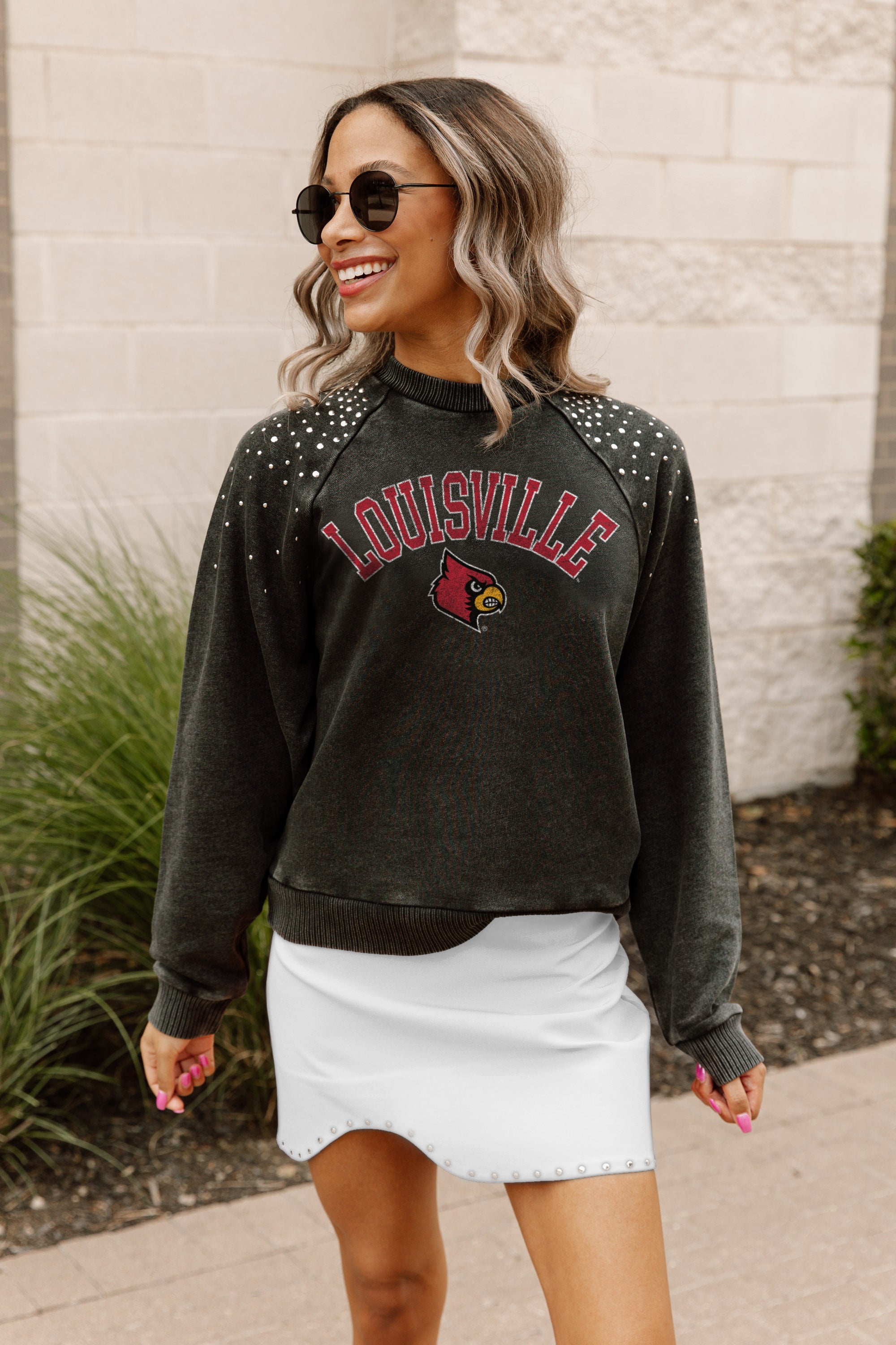 Women's Charcoal Louisville Cardinals Home Team Advantage Cropped T-Shirt