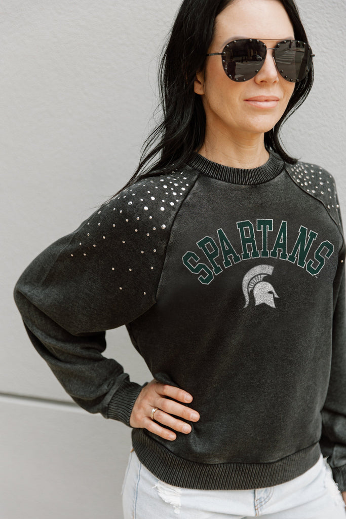 MICHIGAN STATE SPARTANS DON'T BLINK VINTAGE STUDDED PULLOVER