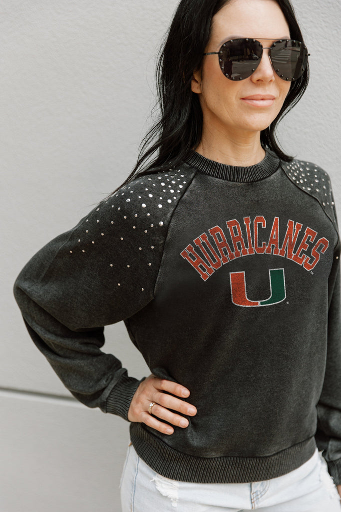 MIAMI HURRICANES DON'T BLINK VINTAGE STUDDED PULLOVER