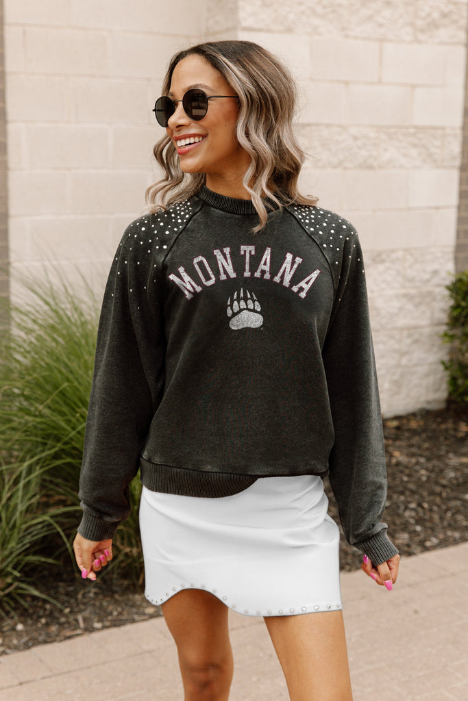 MONTANA GRIZZLIES DON'T BLINK VINTAGE STUDDED PULLOVER