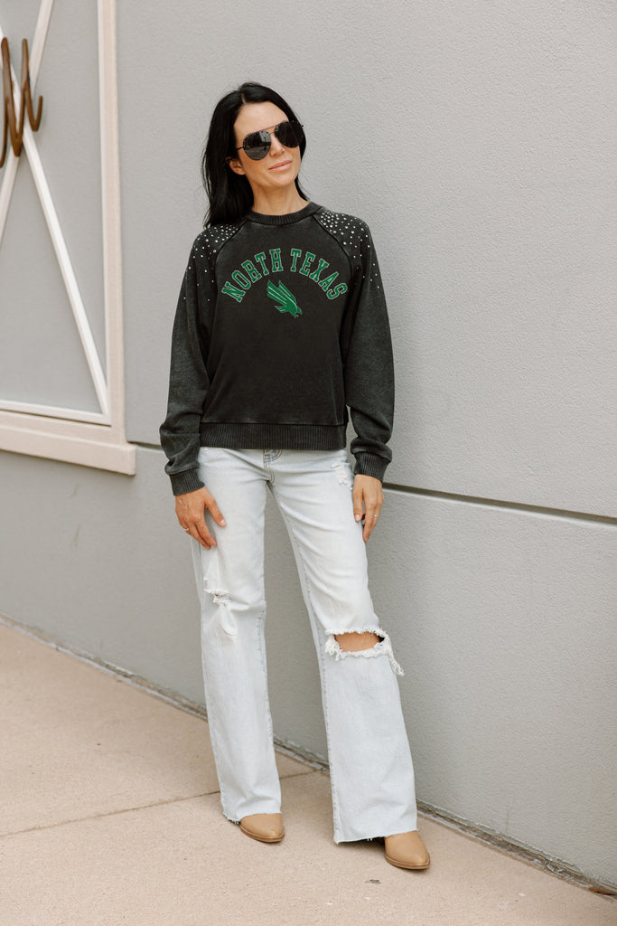 NORTH TEXAS MEAN GREEN DON'T BLINK VINTAGE STUDDED PULLOVER
