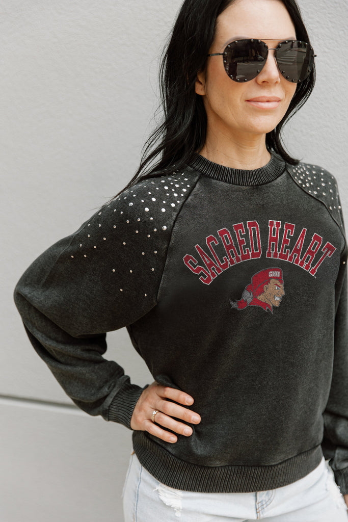 SACRED HEART PIONEERS DON'T BLINK VINTAGE STUDDED PULLOVER