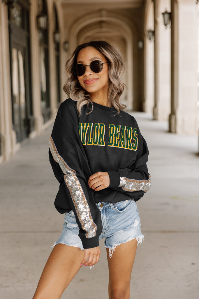 BAYLOR BEARS GUESS WHO'S BACK SEQUIN YOKE PULLOVER