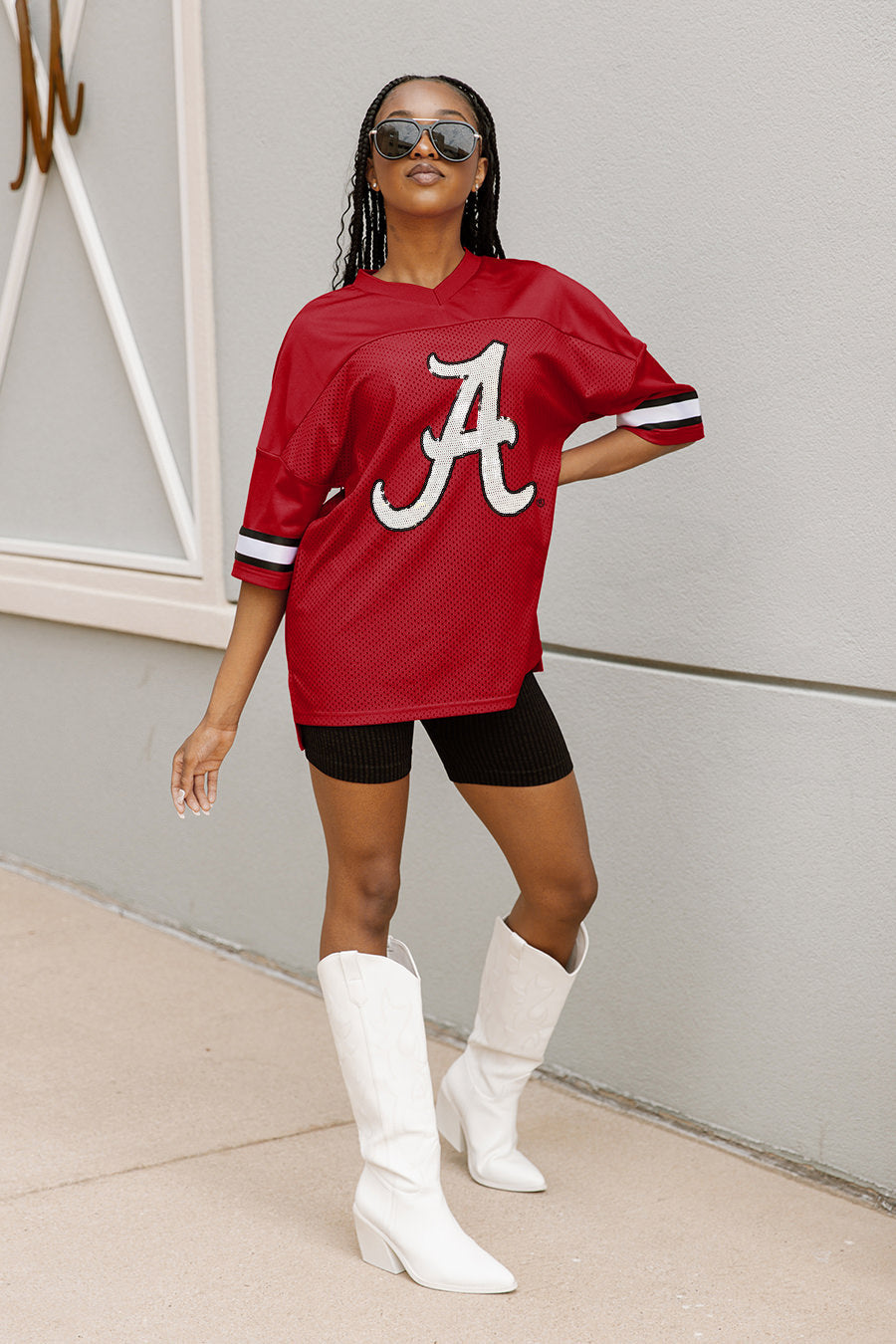 ALABAMA CRIMSON TIDE ROOKIE MOVE ICONIC OVERSIZED FASHION JERSEY – GAMEDAY  COUTURE