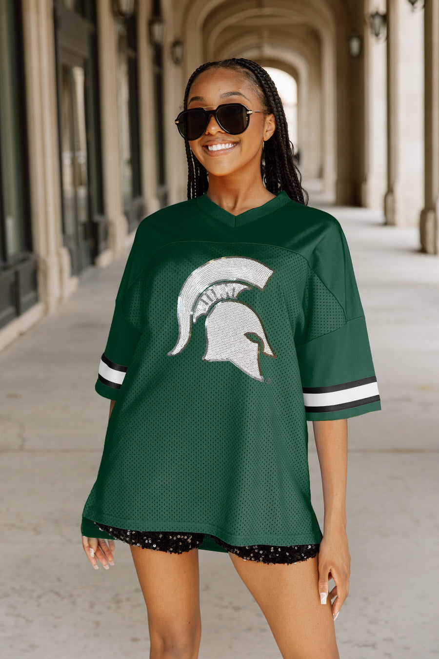 MICHIGAN STATE SPARTANS ROOKIE MOVE ICONIC OVERSIZED FASHION JERSEY