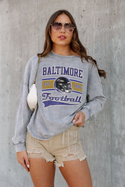 BALTIMORE RAVENS NO TIMEOUTS FADED WASH PULLOVER