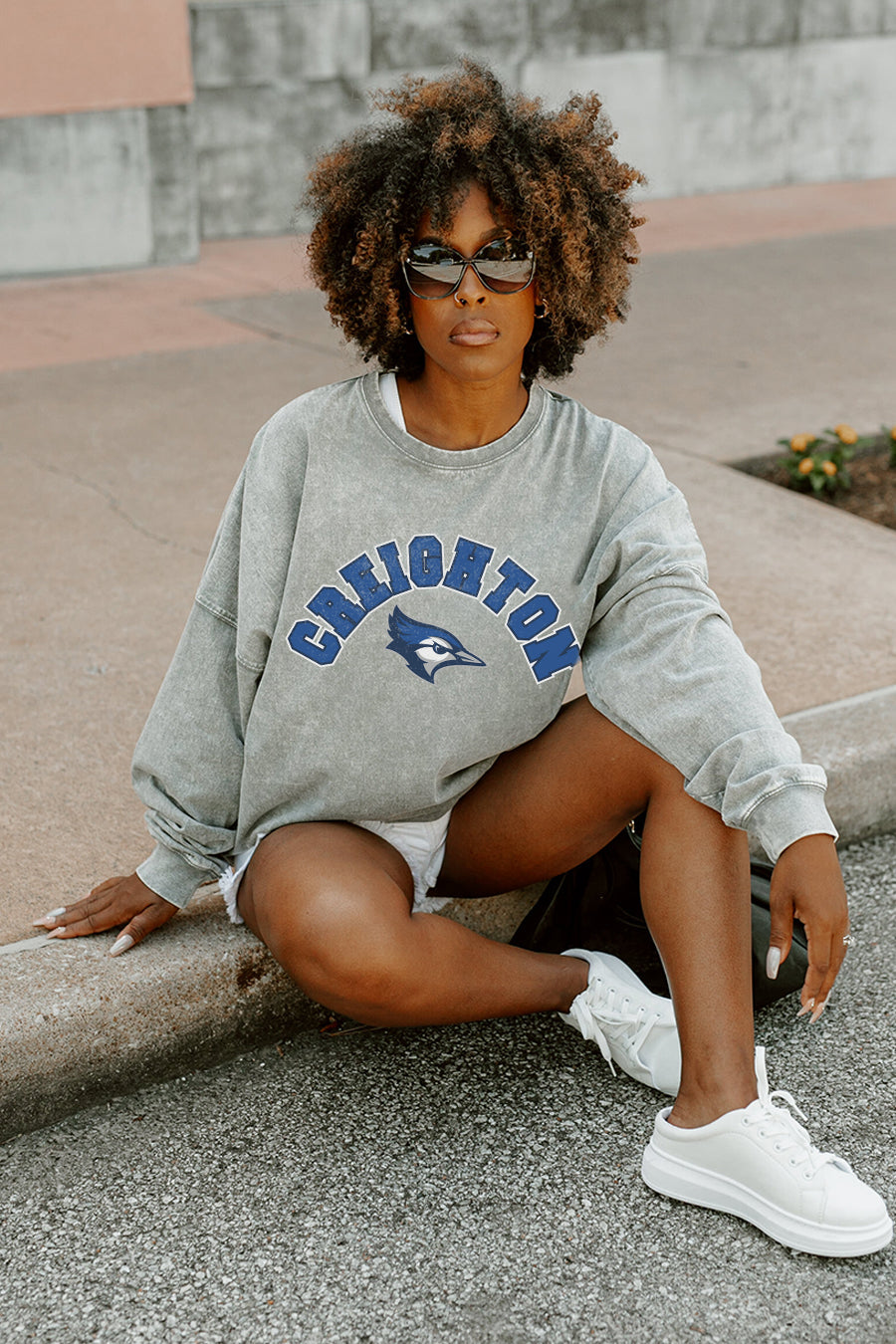 CREIGHTON BLUEJAYS Play The Game Faded Wash Pullover