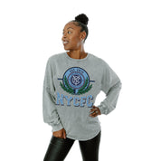 Grey NEW YORK CITY FC GOAL ORIENTED FADED WASH PULLOVER - Front View | Gameday Couture - SOHO