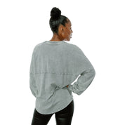 Grey NEW YORK CITY FC GOAL ORIENTED FADED WASH PULLOVER - Back View | Gameday Couture - SOHO