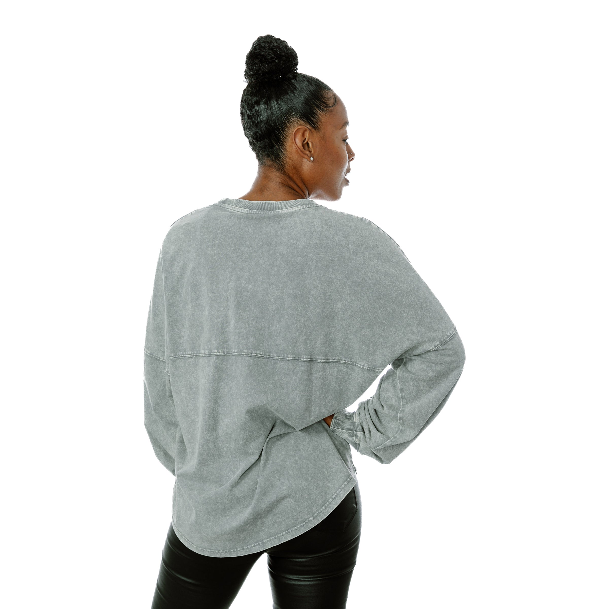 Grey NEW YORK CITY FC GOAL ORIENTED FADED WASH PULLOVER - Back View | Gameday Couture - SOHO