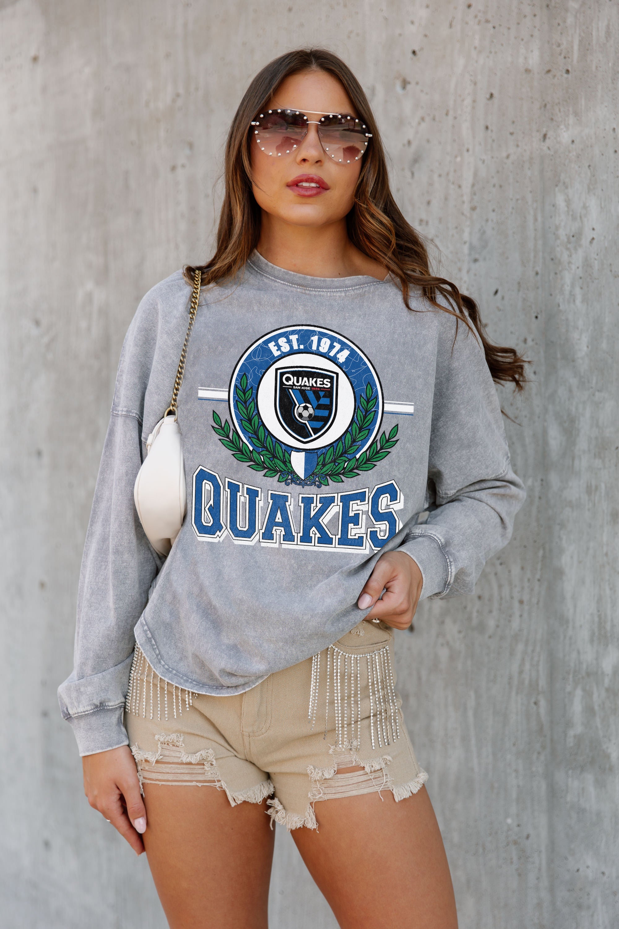 SAN JOSE EARTHQUAKES GOAL ORIENTED FADED WASH PULLOVER