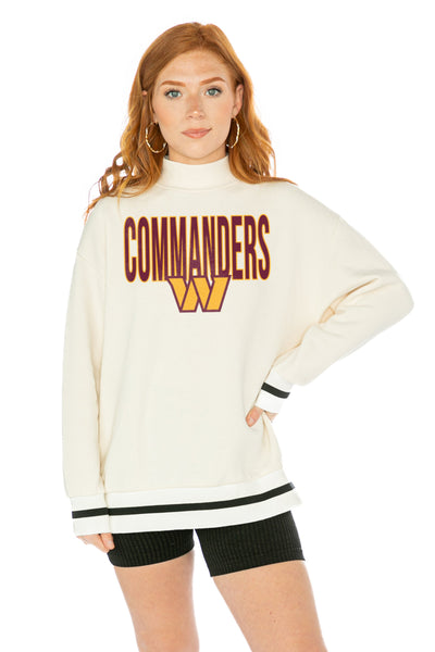 GC x NFL Washington Commanders End Zone Envy Mock Neck Fleece Long Sleeve Pullover with Striped Stretch Cuff and Waistband XXL / White