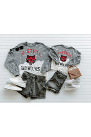 ARKANSAS STATE RED WOLVES Upcycle And Vintage Faded Wash Pullover