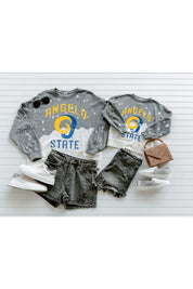 ANGELO STATE RAMS UPCYCLE AND VINTAGE FADED WASH CREWNECK PULLOVER-