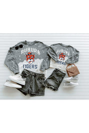 AUBURN TIGERS Upcycle And Vintage Faded Wash Pullover-