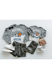 BUCKNELL BISON Upcycle And Vintage Faded Wash Pullover