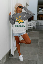 CAL POLY POMONA BRONCOS Upcycle And Vintage Faded Wash Pullover-