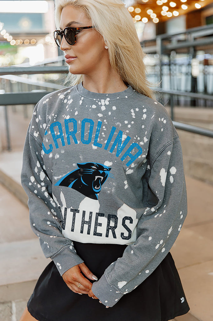 CAROLINA PANTHERS COIN TOSS LONG SLEEVE FRENCH TERRY CREWNECK PULLOVER