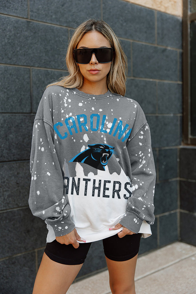 CAROLINA PANTHERS COIN TOSS LONG SLEEVE FRENCH TERRY CREWNECK PULLOVER