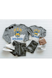 CALIFORNIA RIVERSIDE HIGHLANDERS Upcycle And Vintage Faded Wash Pullover-