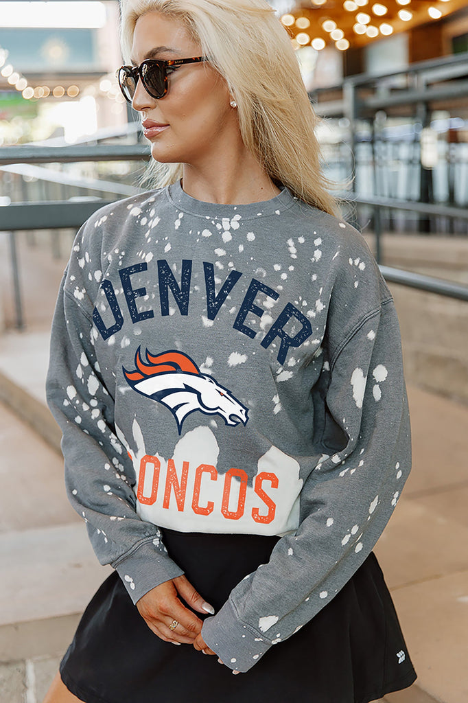 DENVER BRONCOS COIN TOSS LONG SLEEVE FRENCH TERRY CREWNECK PULLOVER