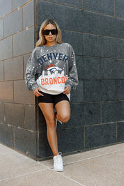 DENVER BRONCOS COIN TOSS LONG SLEEVE FRENCH TERRY CREWNECK PULLOVER