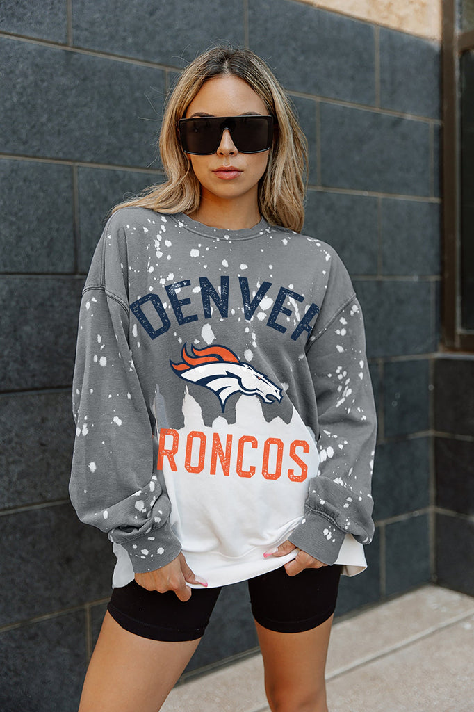 DENVER BRONCOS COIN TOSS LONG SLEEVE FRENCH TERRY CREWNECK PULLOVER