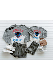 DEPAUL BLUE DEMONS Upcycle And Vintage Faded Wash Pullover-