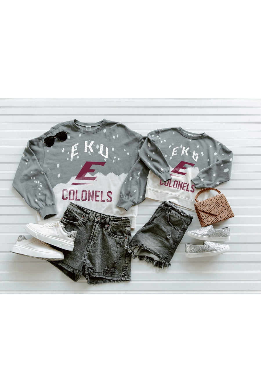 EASTERN KENTUCKY COLONELS Upcycle And Vintage Faded Wash Pullover-