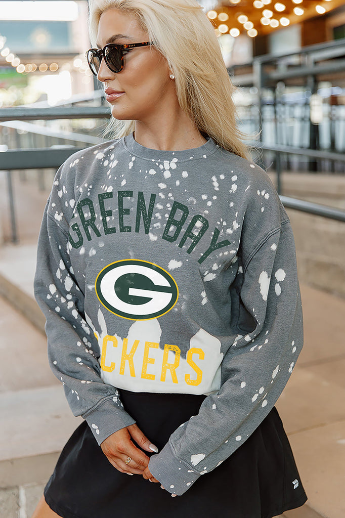 GREEN BAY PACKERS COIN TOSS LONG SLEEVE FRENCH TERRY CREWNECK PULLOVER