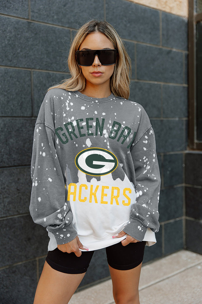 GREEN BAY PACKERS COIN TOSS LONG SLEEVE FRENCH TERRY CREWNECK PULLOVER