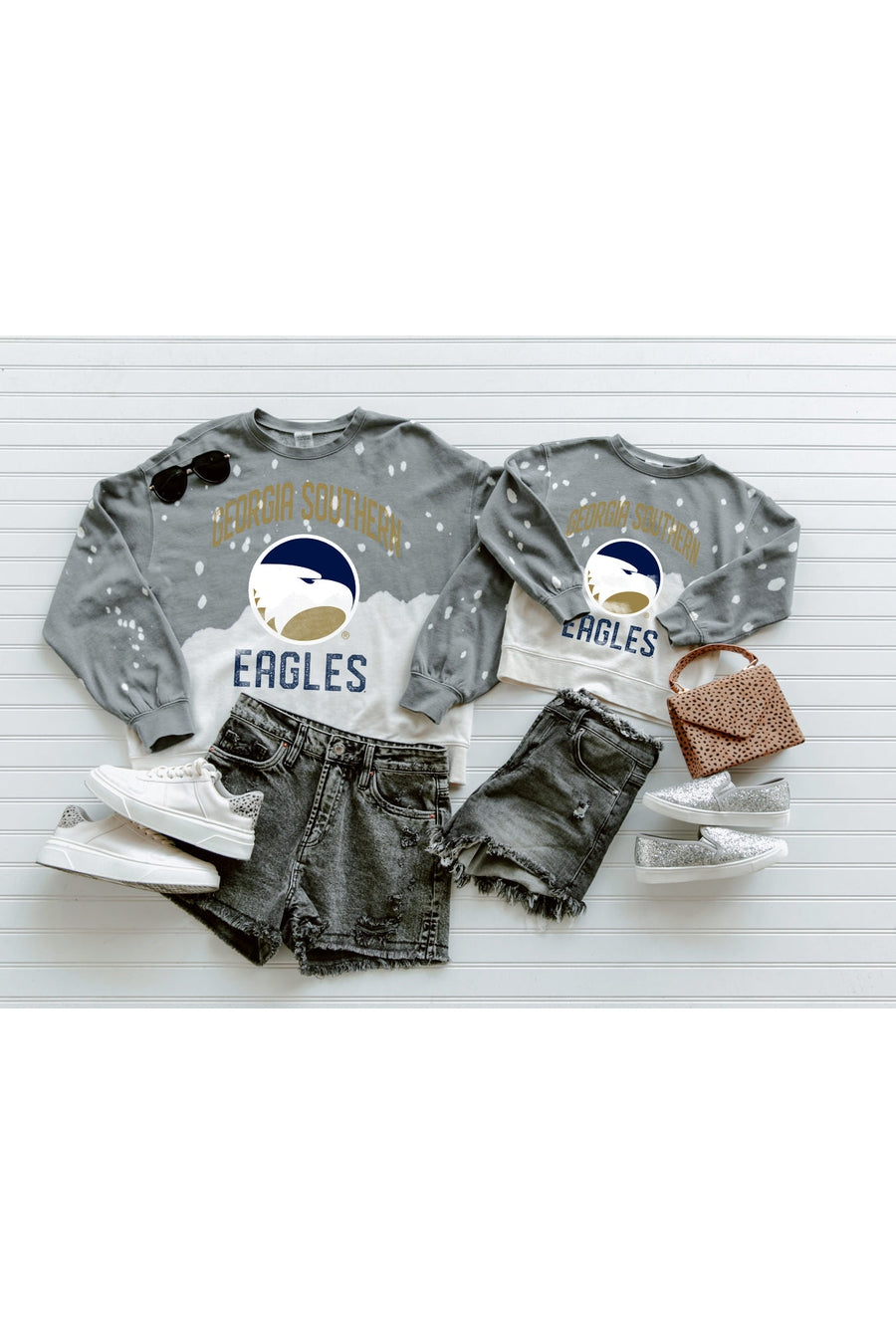 GEORGIA SOUTHERN EAGLES Upcycle And Vintage Faded Wash Pullover-