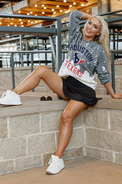 HOUSTON TEXANS COIN TOSS LONG SLEEVE FRENCH TERRY CREWNECK PULLOVER