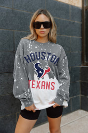 HOUSTON TEXANS COIN TOSS LONG SLEEVE FRENCH TERRY CREWNECK PULLOVER