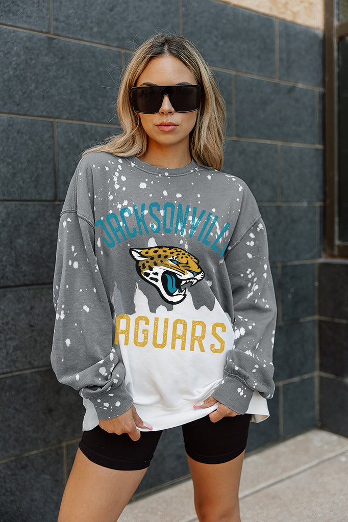 JACKSONVILLE JAGUARS COIN TOSS LONG SLEEVE FRENCH TERRY CREWNECK PULLOVER