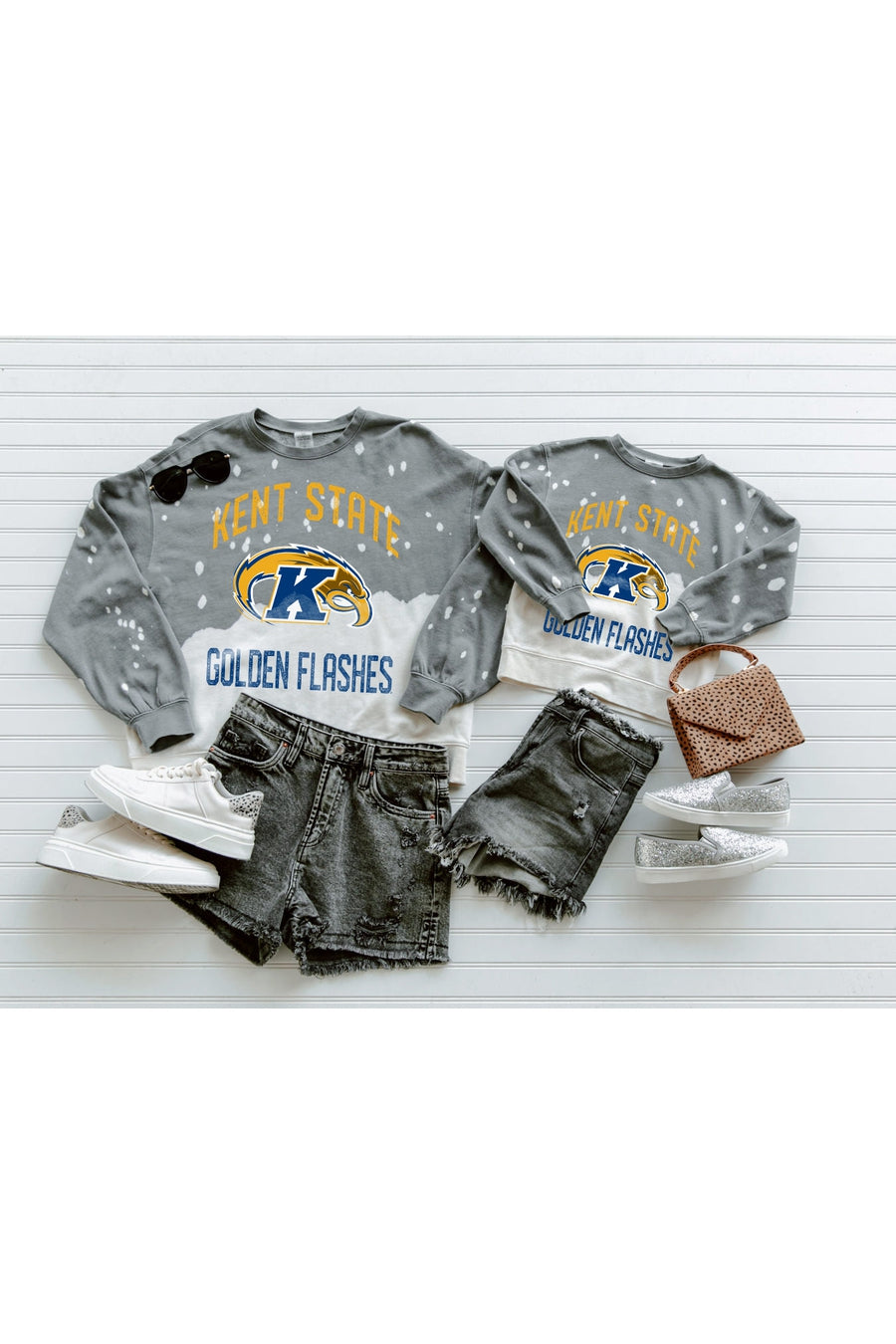 KENT STATE GOLDEN EAGLES Upcycle And Vintage Faded Wash Pullover-