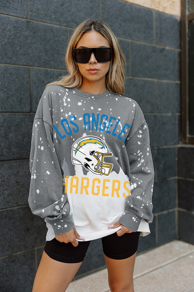 LOS ANGELES CHARGERS COIN TOSS LONG SLEEVE FRENCH TERRY CREWNECK PULLOVER